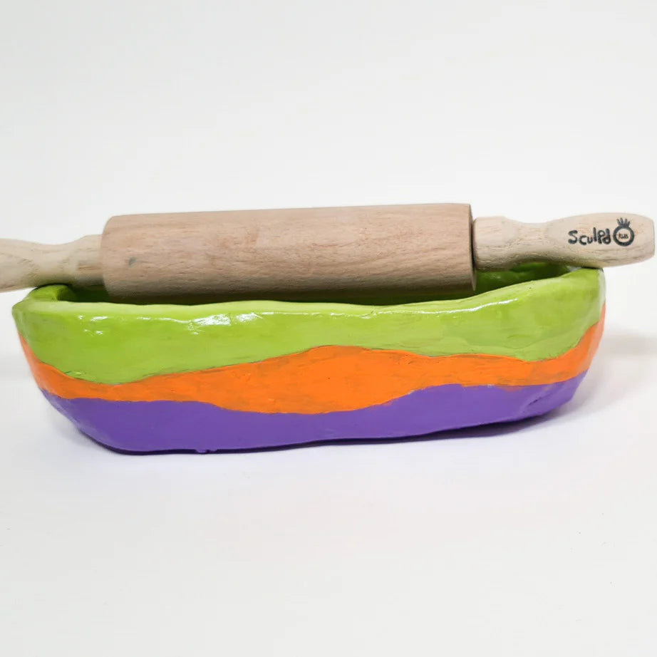 Kids pottery inspo - rolling pin and pan