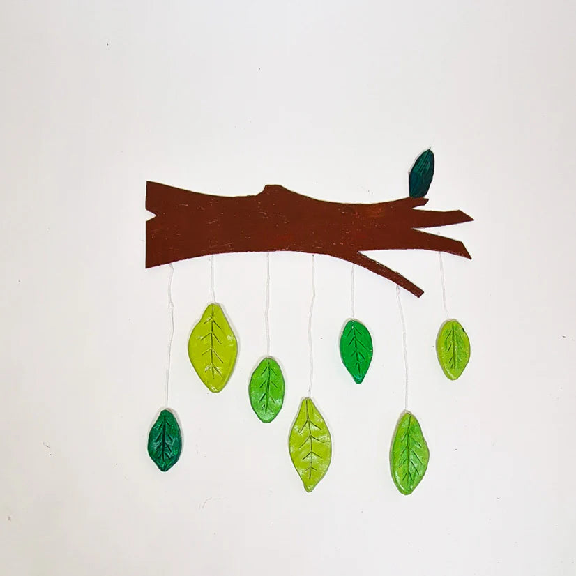 Kids pottery inspo - tree leaves