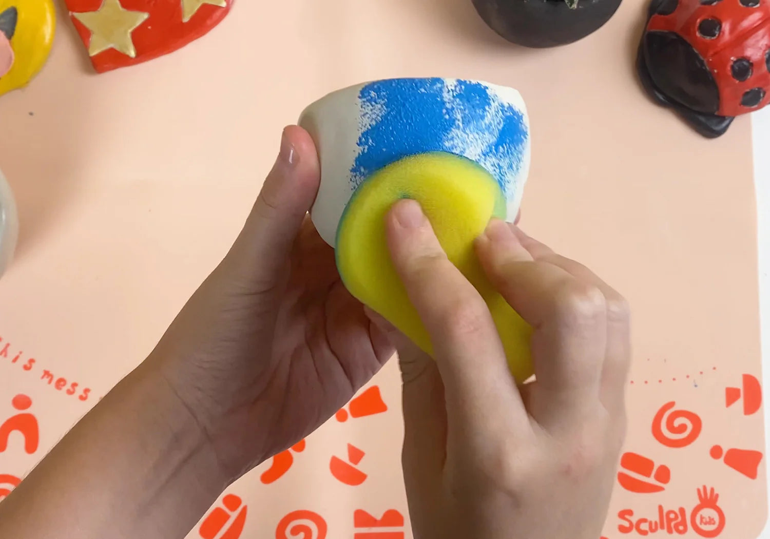 Sponging Paint On Clay Tutorial Cover