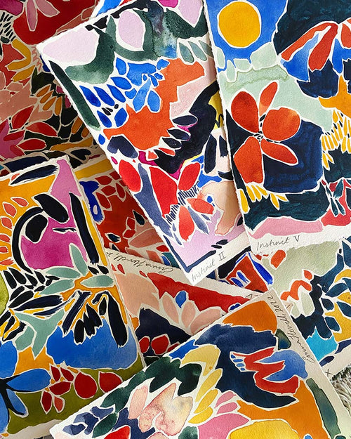 Several vivid Abstract painting closeups using Sculpd Canvas Painting Kit